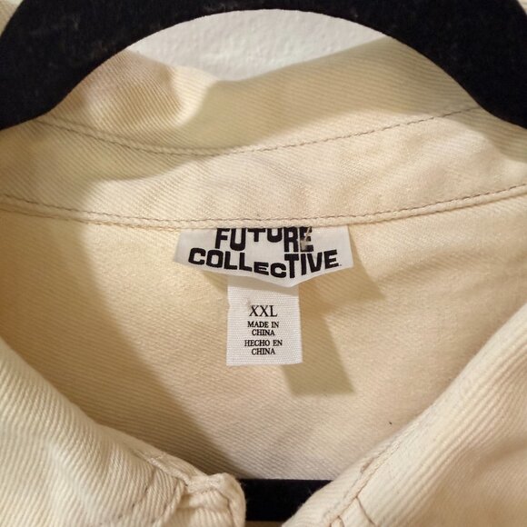 Future Collective Women’s Short Sleeve Utility Romper - Cream Size XXL - Picture 4 of 9